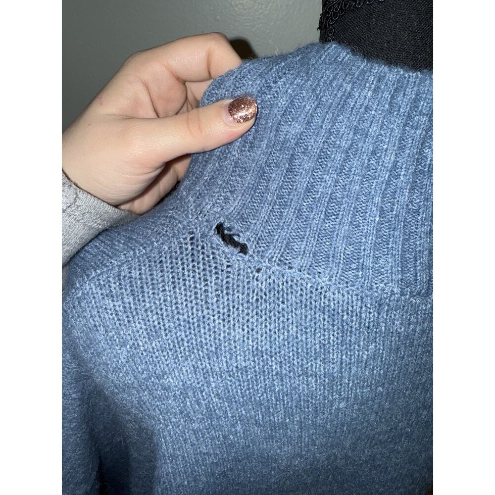 Double Zero Blue Turtleneck Sweater Dress Women’s Size Large Cozy Knit - Picture 5 of 7